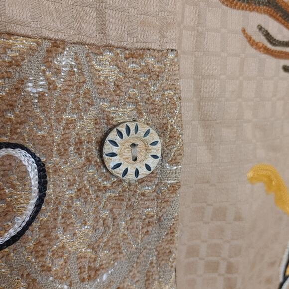 Indigo Moon Size 1X Cotton Patchwork Vintage Embroidery Wooden Buttons Neutral - Picture 6 of 10